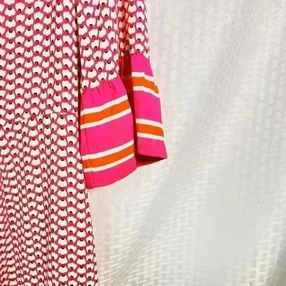Boden Size 8 Pink and White Flutter Sleeve Dress - Picture 4 of 13